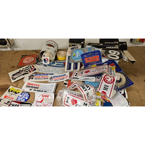 174 - A quantity of 1980's and later car stickers, mainly rally related, including Mintex Rally 1981, DCA ... 