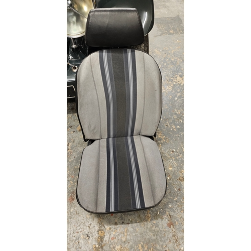 225 - A pair of MGB rubber bumper blue deck chair front seats