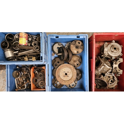 327 - A collection of Blackbourne engine parts to include crankcases, cranks, and pistons