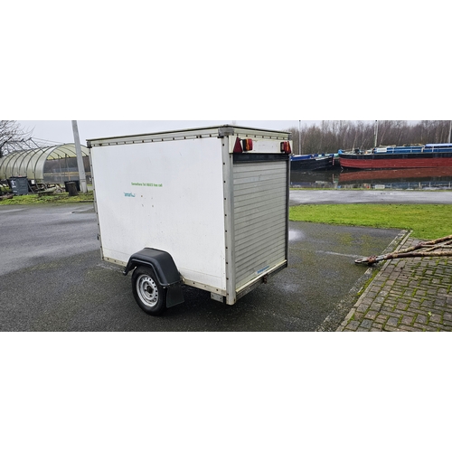 394 - Tow a Van box trailer, chassis number G034071, single axle, load 1016kg, roller shutter rear door.