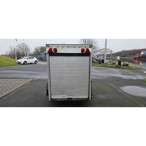 394 - Tow a Van box trailer, chassis number G034071, single axle, load 1016kg, roller shutter rear door.