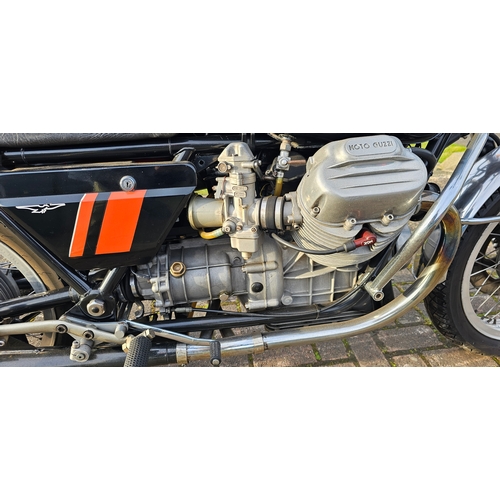 574 - 1975 Moto Guzzi 750S. Registration number KHD 121N. Frame number VK111600. Engine number 34492.
Sold... 