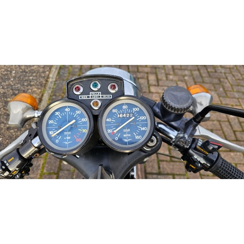 574 - 1975 Moto Guzzi 750S. Registration number KHD 121N. Frame number VK111600. Engine number 34492.
Sold... 