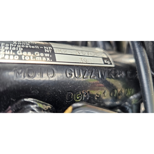 573 - 1975 Moto Guzzi 750S. Registration number MFS 835P. Frame number VK215706. Engine number 35681.
Sold... 