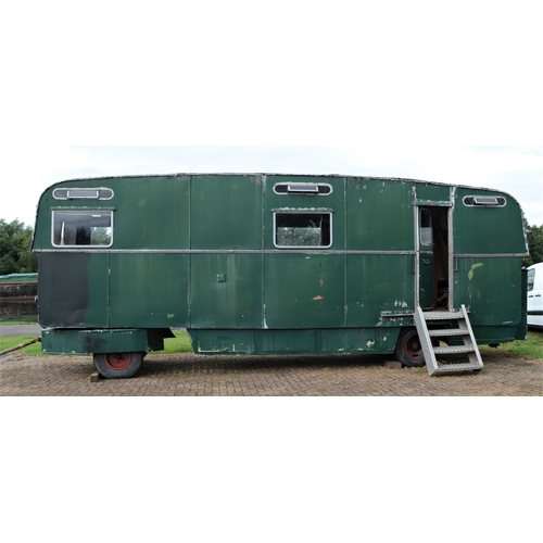 403 - c.1950/60's Sipson Living Van, NO RESERVE, green alloy covered body with timber frame, 26 x 8 foot (... 