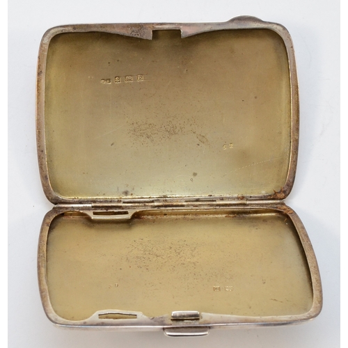 12 - A George V silver and guilloche enameled cigarette case, by Henry Matthews, Birmingham 1929, inscrib... 