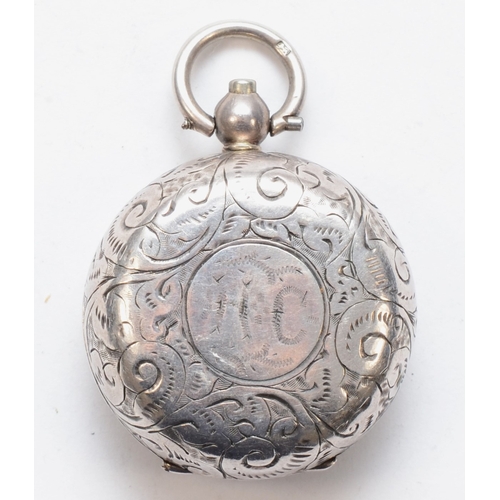 76 - A Victorian silver Sovereign case, by Minshull & Latimer, Birmingham 1890, chased foliate scroll dec... 