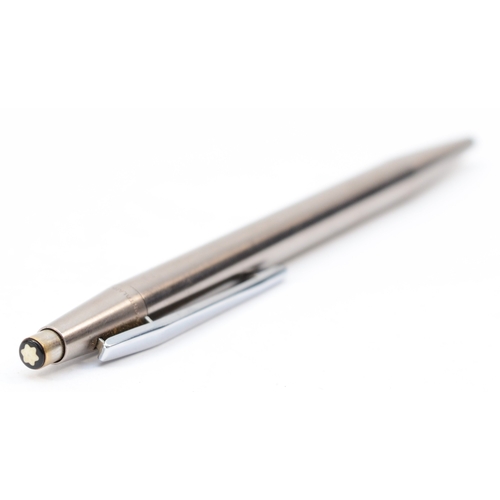 88 - Montblanc, a stainless steel bodied Noblesse ball point pen, 13.5cm, the pen wont click to the on po... 