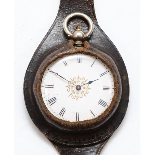 111 - DF&C, An early 20th century fine silver key wind fob watch, the enamel dial set with Roman numerals,... 