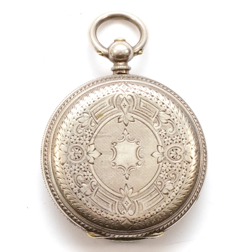 111 - DF&C, An early 20th century fine silver key wind fob watch, the enamel dial set with Roman numerals,... 