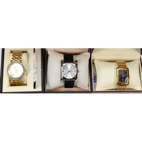 122 - Ingersoll, a stainless steel gold plated Ladies Gems quartz wrist watch, IG0003DM, a Ted Baker stain... 