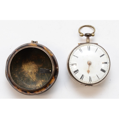 141 - Bery Reed of Bristol, a silver cased key wind open faced  fusee pocket watch, London 1822, the ename... 