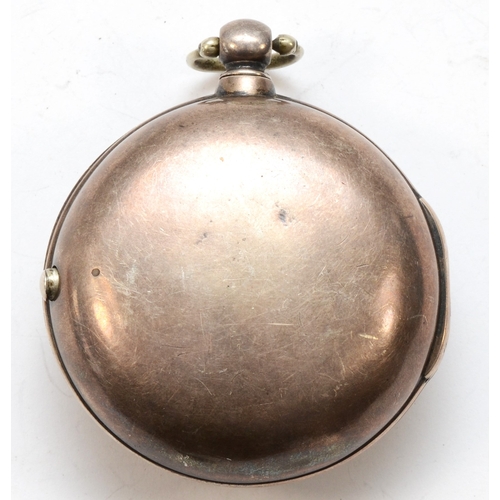 144 - Ballard of Cranbrook, a silver cased open faced key wind fusee pocket watch, London 1832, the enamel... 