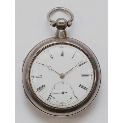 145 - A Victorian silver cased open faced key wind fusee pocket watch, by William Carter, London 1849, the... 