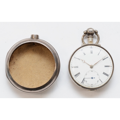 145 - A Victorian silver cased open faced key wind fusee pocket watch, by William Carter, London 1849, the... 