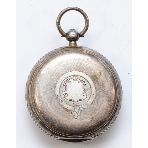 147 - L. Rosenberg of Leeds, a silver cased open faced key wind fusee pocket watch, Chester 1895, the enam... 