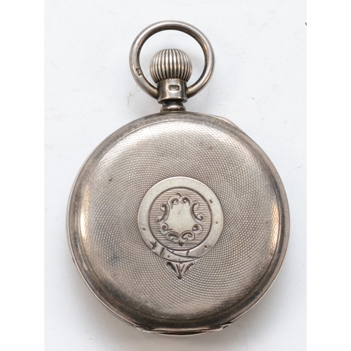 153 - McDowell Brothers of Dublin, a silver cased open faced key less wind pocket watch, Chester 1902, the... 