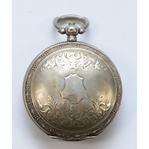 161 - H & J. Blumenthal Freres, a 800 silver Constantinople hunter key wind pocket watch, the enamel dial ... 