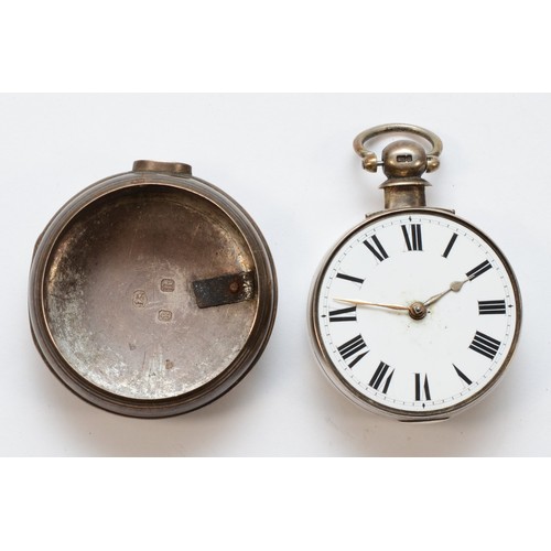 164 - A Victorian silver cased open faced key wind fusee pocket watch, Birmingham 1866, the enamel dial se... 