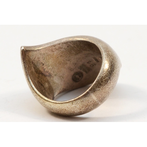 211 - Georg Jensen, a Danish sterling silver Modernist ring, designed by Nanna Ditzel, makers mark, model ... 