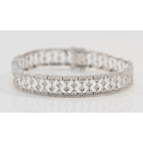 236 - A 9ct white gold eight cut diamond bracelet, stated weight .50, 18cm, 12.2gm.