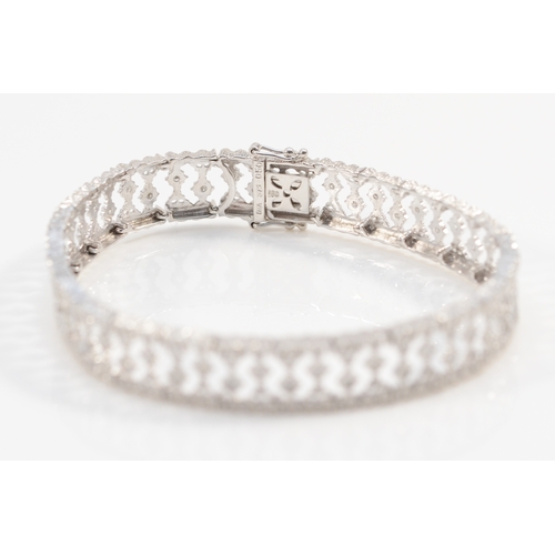 236 - A 9ct white gold eight cut diamond bracelet, stated weight .50, 18cm, 12.2gm.