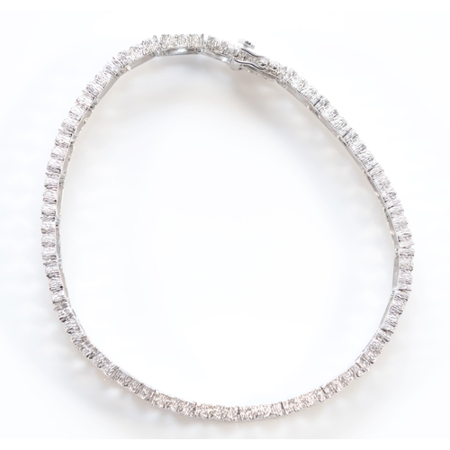 236 - A 9ct white gold eight cut diamond bracelet, stated weight .50, 18cm, 12.2gm.