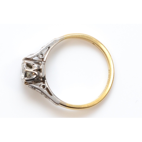 276 - An 18ct gold and platinum set single stone brilliant cut diamond ring, estimated weight .25, K, 2.5g... 