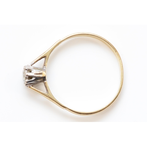 278 - A 9ct gold single stone brilliant cut diamond ring, estimated weight .15, O, 1.2gm.