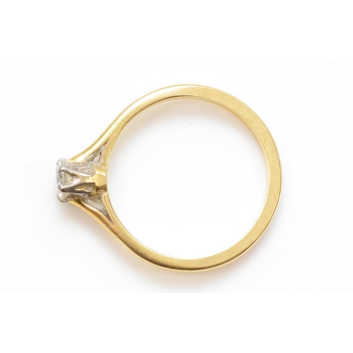 280 - An 18ct gold single stone brilliant cut diamond dress ring, estimated weight .25, K, 2.1gm.