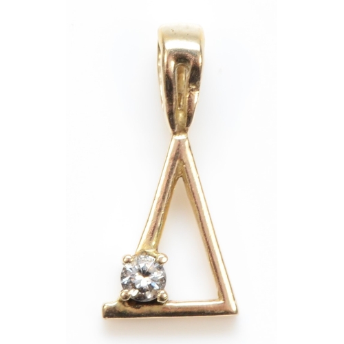 288 - A 9ct gold brilliant cut diamond pendant, 17mm, .8gm.