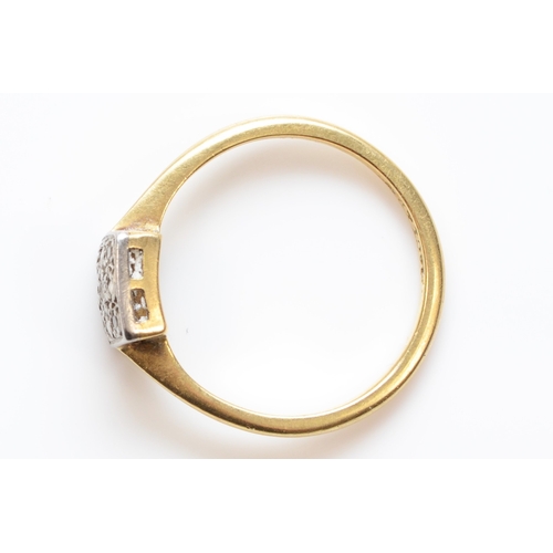 297 - An 18ct gold and platinum set eight cut diamond dress ring, M-N, 2.3gm.