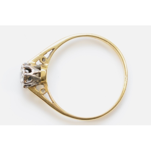 421 - An 18ct gold single stone brilliant cut diamond ring, N, 1.7gm.