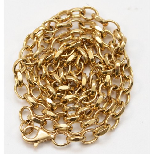 487 - A 9ct gold belcher link chain, 50cm, 20.8gm.