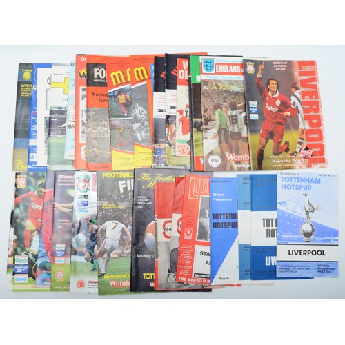 A collection of football programs, to include Spurs v Chelsea 1969, 72, 75, v Liverpool 1972.77, Liverpool Review 1971, 72 x 2, 77, England v Argentina 1980
