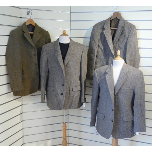 226 - Vintage Harris Tweed Jackets, pre-worn with light signs of wear, to include 
A Herringbone style bro... 