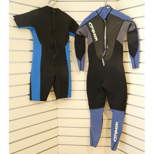 232 - Typhoon T Flex Small wetsuit - size 8/10. Blue/Black, 37 back zip. Together with a TWF kids Titanium... 