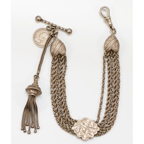 191 - A Victorian silver Albertina, with tassel, 19.5cm, 32gm