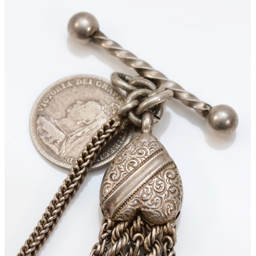 191 - A Victorian silver Albertina, with tassel, 19.5cm, 32gm