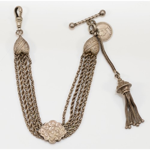 191 - A Victorian silver Albertina, with tassel, 19.5cm, 32gm