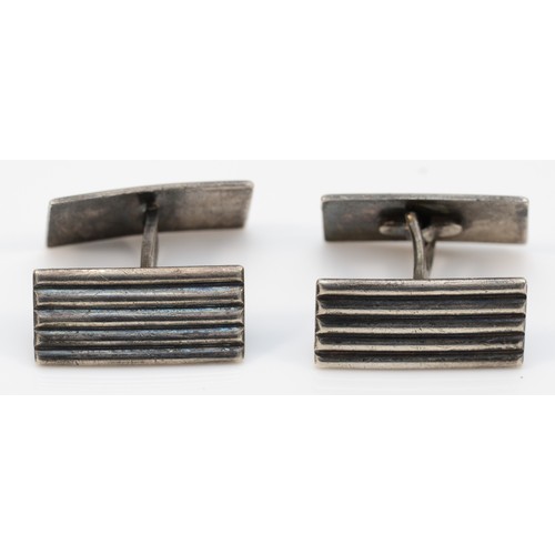 194 - A Norwegian silver pair of cufflinks, by Aksel Holemsen, 9gm