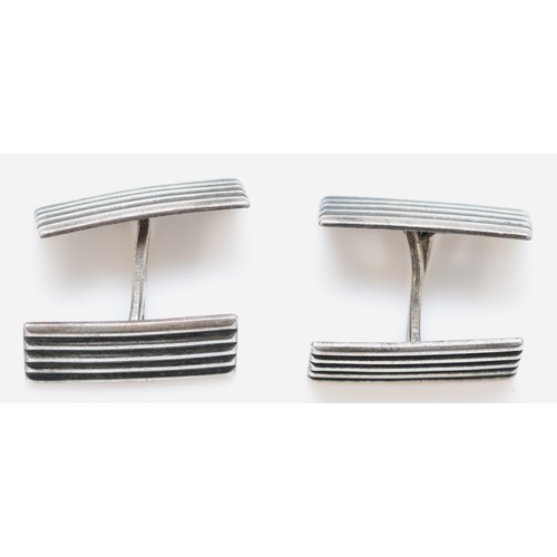 194 - A Norwegian silver pair of cufflinks, by Aksel Holemsen, 9gm