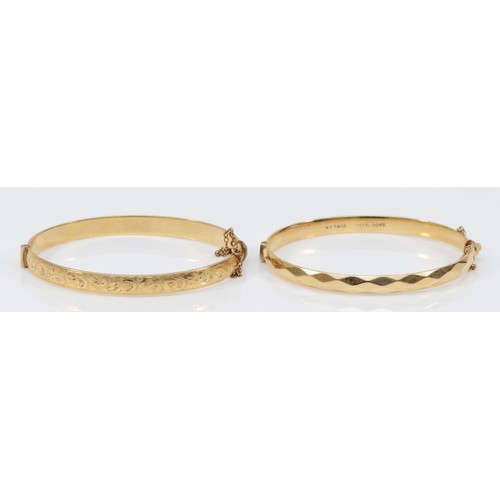 197 - Two 9ct rolled gold hinged bangles