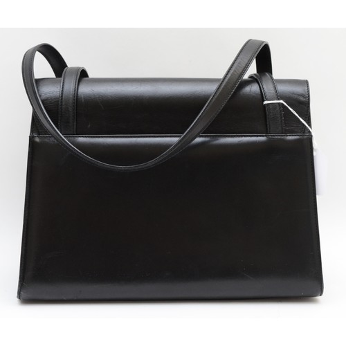 253 - Salvatore Ferragamo labelled, black, Gancini top handle belt feature style handbag, material lined, ... 