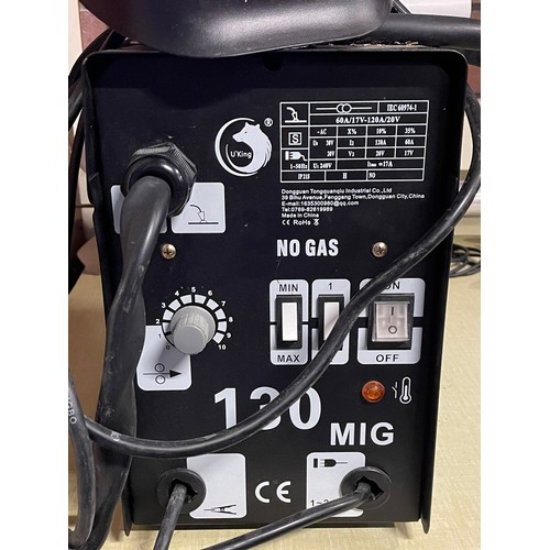 37 - A V-King gasless mig welder, with helmet.