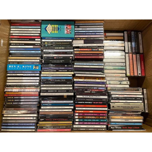 55 - A large collection of music CD's, vinyl records and tapes.