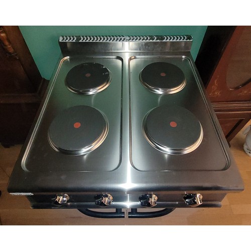 53A - An Adexa industrial three phase electric four burner hob, stainless steel construction, having twin ... 