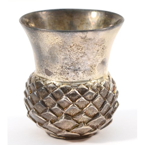 30 - A silver thistle toddy cup, by NAS, London 2004, 6cm, 112gm