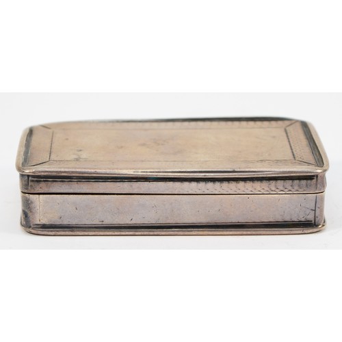 64 - A Victorian silver snuff box, by Francis Clarke, Birmingham 1838, William IV duty mark, 7.5 x 4 x 1.... 