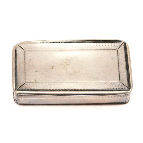 64 - A Victorian silver snuff box, by Francis Clarke, Birmingham 1838, William IV duty mark, 7.5 x 4 x 1.... 